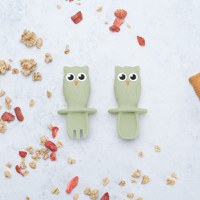 Set Tacamuri din silicon, AppeKids, OWL - Raw Green - 1