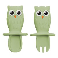 Set Tacamuri din silicon, AppeKids, OWL - Raw Green - 6