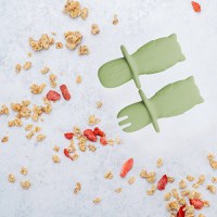 Set Tacamuri din silicon, AppeKids, OWL - Raw Green - 4
