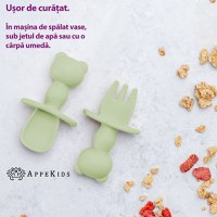 Set Tacamuri din silicon, AppeKids, The Little Bear - Bubble Beige - 3