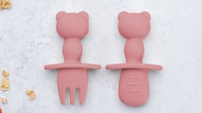 Set Tacamuri din silicon, AppeKids, The Little Bear - Old Rose