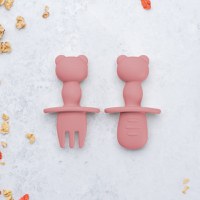 Set Tacamuri din silicon, AppeKids, The Little Bear - Old Rose - 1