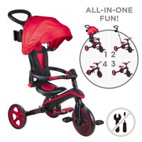 Tricicleta Globber Explorer 4 in 1 pliabila, culoare rosie - 1