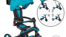 Tricicleta Globber Explorer 4 in 1 pliabila, culoare turquoise