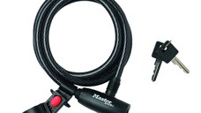 Antifurt MasterLock cablu impletit din otel cu cheie 1.8m x 10mm Negru