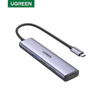 Adaptor multifunctional 5-in-1 UGREEN USB-C Adapter , 1X USB 3.0, 2X USB 2.0, 1X HDMI 4K,USB-C 100W PowerDelivery, Gri - 3