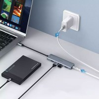 Adaptor multifunctional UGREEN 4-in-1 USB C CM219, 4 x USB 3.0 A, Gri - 4