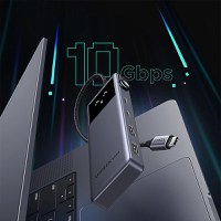 Adaptor multifunctional UGREEN 6-in-1 USB-C Hub CM888, 2 x USB A 3.2, 2 X USB C 3.2, 1 X USB C PD 100W, 1 X HDMI 4K, Gri - 4