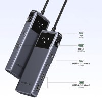 Adaptor multifunctional UGREEN 6-in-1 USB-C Hub CM888, 2 x USB A 3.2, 2 X USB C 3.2, 1 X USB C PD 100W, 1 X HDMI 4K, Gri - 6