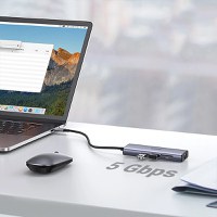 Adaptor multifunctional UGREEN USB C CM512, 2 x USB-A 3.0, 1 x USB-C, 1 x HDMI, 1 x RJ45, 1 x SD, 1 x microSD, Gri - 9