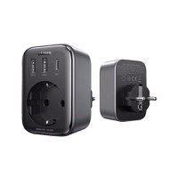 Adaptor UGREEN 30W Outlet Extender EU (2A1C) CD314, 2 x USB-A, 1 x USB-C, Negru - 1