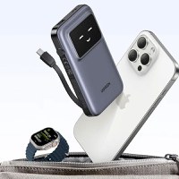 Baterie externa UGREEN 10000mAh Power Bank PB511, 30W, Incarcare bidirectionala, Cablu tip C incorporat, Gri - 4