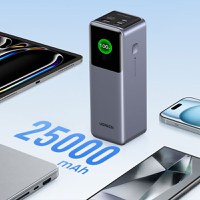Baterie externa UGREEN 25000mAh 200W Fast Charging Power Bank PB722, 25000mAh, 200W, Ecran digital inteligent, Gri - 8