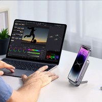 Baterie externa Wireless UGREEN Magnetic Power Bank PB206, 10000mAh, 20W, Atasare magnetica Black, Suport inclus - 7