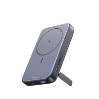 Baterie externa Wireless UGREEN Magnetic Power Bank PB206, 10000mAh, 20W, Atasare magnetica Black, Suport inclus - 1