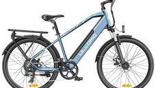 Bicicleta electrica Ulzomo Metro 26 E-bike, 250W, 36V 17Ah, autonomie 100km, viteza maxima 25km/h, Albastru, 26''