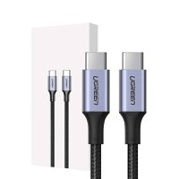 Cablu de incarcare si date UGREEN USB-C Cable Aluminum Case with Braided, USB-C la USB-C, 2 m, Negru - 6