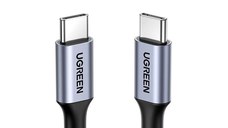 Cablu de incarcare si date UGREEN USB-C Cable Aluminum Case with Braided, USB-C la USB-C, 2 m, Negru