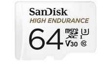 Card de memorie SanDisk High Endurance Video 64GB microSDXC, Class 10, U3, V30, UHS-I, cu adaptor