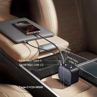 Incarcator auto rapid cu cablu retractabil UGREEN 145W Fast Car Charger EC604 USB-C/A - 6