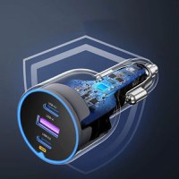 Incarcator auto UGREEN 130W 3-Port Fast Car Charger EC705, 1 x USB A, 2 x USB C, Gri - 4