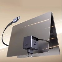 Incarcator rapid cu cablu retractabil UGREEN 65W GaN Fast Charger X615, 2 x USB C + 1 x USB A, Gri - 8