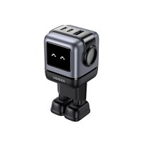 Incarcator rapid retea robot UGREEN Nexode RG 65W 3-Port GaN Fast Charger EU, 2 x USB-C + 1 X USB-A, Negru - 3