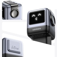 Incarcator rapid retea robot UGREEN Nexode RG 65W 3-Port GaN Fast Charger EU, 2 x USB-C + 1 X USB-A, Negru - 6