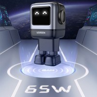 Incarcator rapid retea robot UGREEN Nexode RG 65W 3-Port GaN Fast Charger EU, 2 x USB-C + 1 X USB-A, Negru - 7