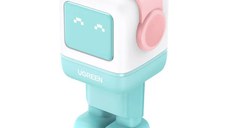 Incarcator rapid retea robot UGREEN Nexode RG 65W 3-Port GaN Fast Charger EU, 2 x USB-C + 1 X USB-A, Turcoaz