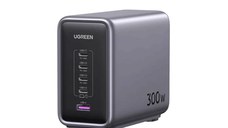 Incarcator rapid UGREEN Nexode 300W 5-Port PD GaN Fast Charger EU + cablu USB-C, 4x USB-C + 1x USB-A, Gri