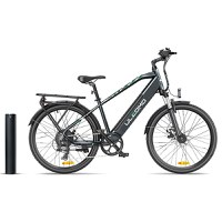 Resigilat - Bicicleta electrica oras Ulzomo Metro 26 E-bike, 250W, 36V 1Ah, autonomie 100km, viteza maxima 25km/h, Gray, 26'' - 3