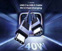 RESIGILAT-Cablu de date si incarcare UGREEN USB-C to USB-C PD 3.1 Fast Charging Cable L513, USB C la USB C, Negru, 1m - 3