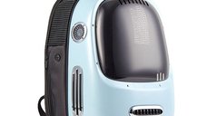 Rucsac PETKIT Cat Travel Bag cu Hublou, Albastru - Transport Comfortabil pentru Pisici