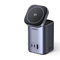 Statie de incarcare 4 in 1 UGREEN 65W 4-in-1 GaN Desktop Fast Charger X555, 2 x USB C, 1 X USB A, Gri - 1