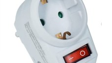 Adaptor priza cu intrerupator Perel EB1SWN-G, 3500 W, 16 A
