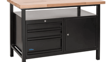 Banc de lucru Gude Black Line P 1200 SLT cu depozitare, capacitate 400 Kg