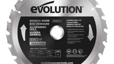 Disc pentru fierastrau circular, taiere lemn Evolution GW185TCT-24, O185 x 20 mm, 24 dinti