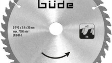 Disc pentru fierastrau circular, taiere lemn Guede 58155, O190x20 mm, 42 dinti