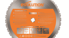 Disc pentru fierastrau circular, taiere multifunctionala Evolution RAGEBLADE355MULTI-1268, O355 x 25.4 mm, 36 dinti