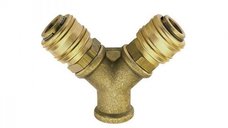 Distribuitor aer comprimat cu 2 capete de cuplare Ludecke DWS38ES, 3 8  , O9 mm