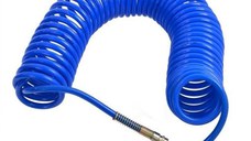 Furtun aer comprimat spiralat cu cupla rapida Troy 18608, 7.5 m, 5 mm