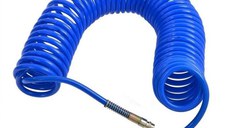 Furtun aer comprimat spiralat cu cupla rapida Troy 18616, 15 m, 5 mm