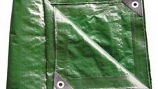 Prelata impermeabila din polietilena laminata Dema 24709, verde, 6 x 10 m