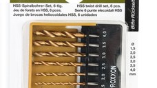 Set burghie HSS pentru lemn si plastic cu pin pentru centrare Proxxon 28876, O1.5-O4 mm, 6 piese