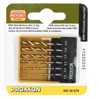 Set burghie HSS pentru lemn si plastic cu pin pentru centrare Proxxon 28876, O1.5-O4 mm, 6 piese - 1