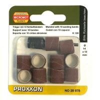 Set cilindri de slefuire Proxxon 28978,  O14 mm, granulatie K120, 11 piese - 1
