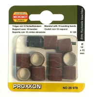 Set cilindri de slefuire Proxxon 28978, O14 mm, granulatie K120, 11 piese - 1