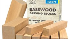 Set de blocuri din lemn pentru sculptura BeaverCraft BW10, 10 piese