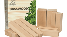 Set de blocuri din lemn pentru sculptura BeaverCraft BW12, 12 piese